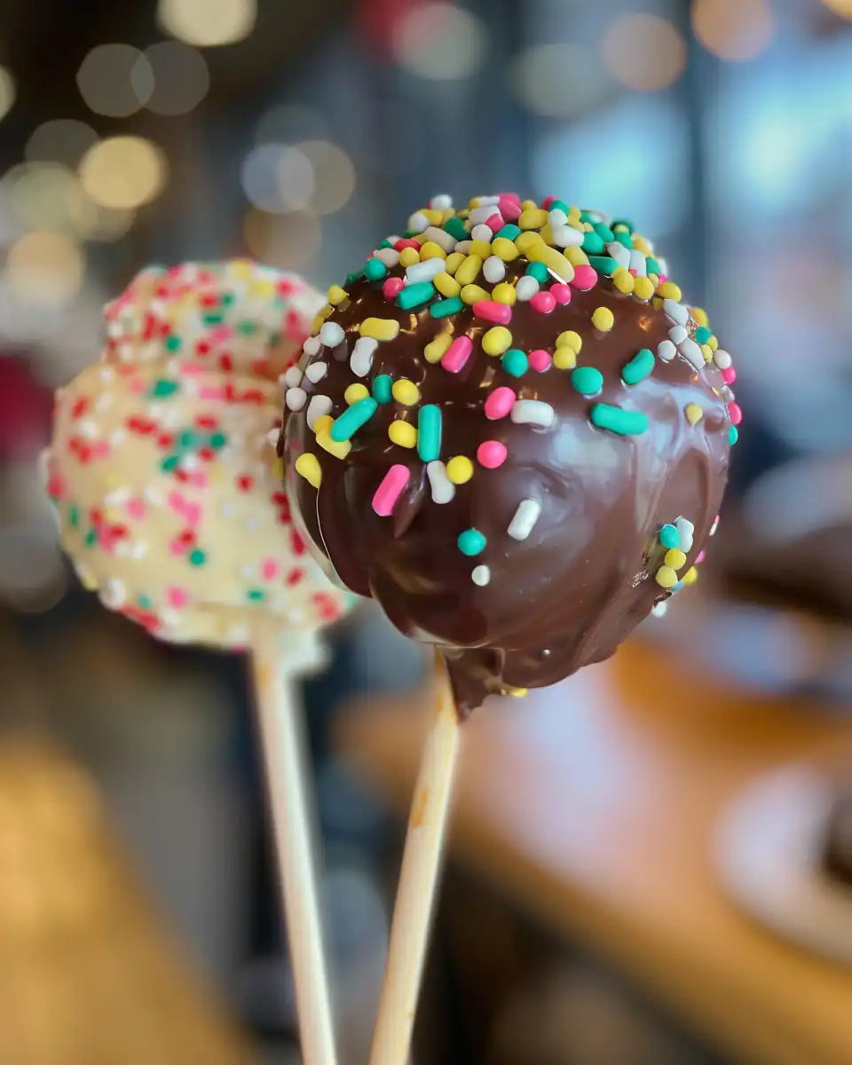 Freshly coated and decorated cake pops ready to enjoy