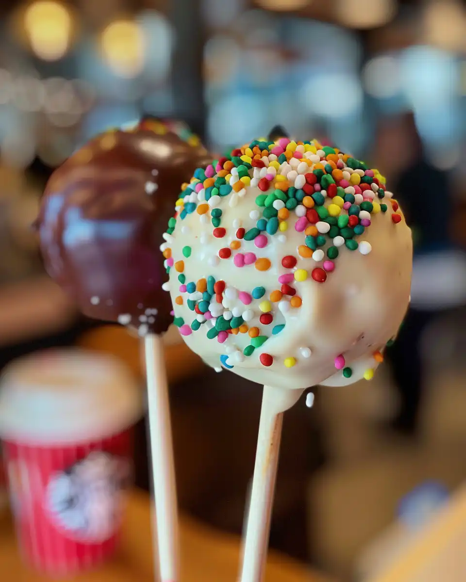 Delicious Starbucks birthday cake pops fresh and glossy