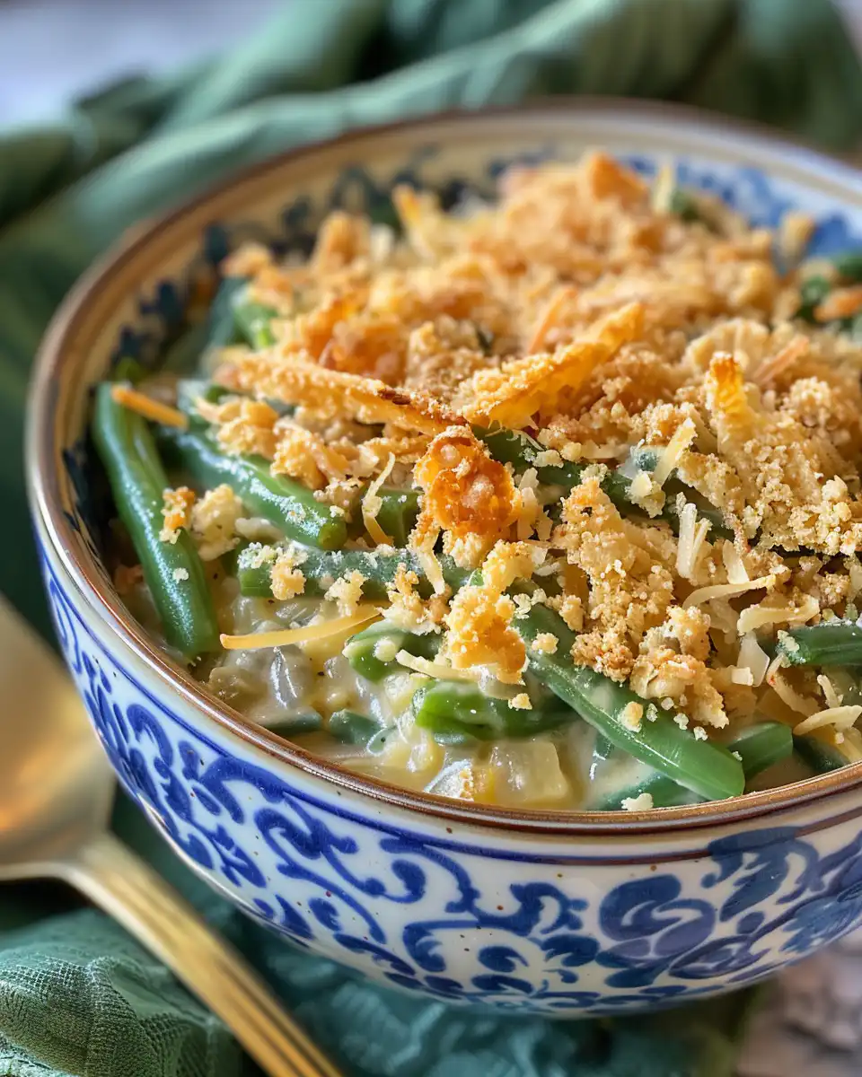Ingredients for green bean casserole laid out on a table