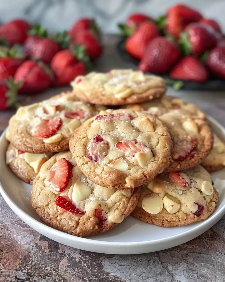 Ingredients and dough preparation for strawberry cheesecake cookies
