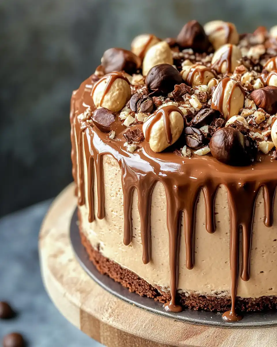 First bite of moist hazelnut espresso cake showing chocolate and nuts