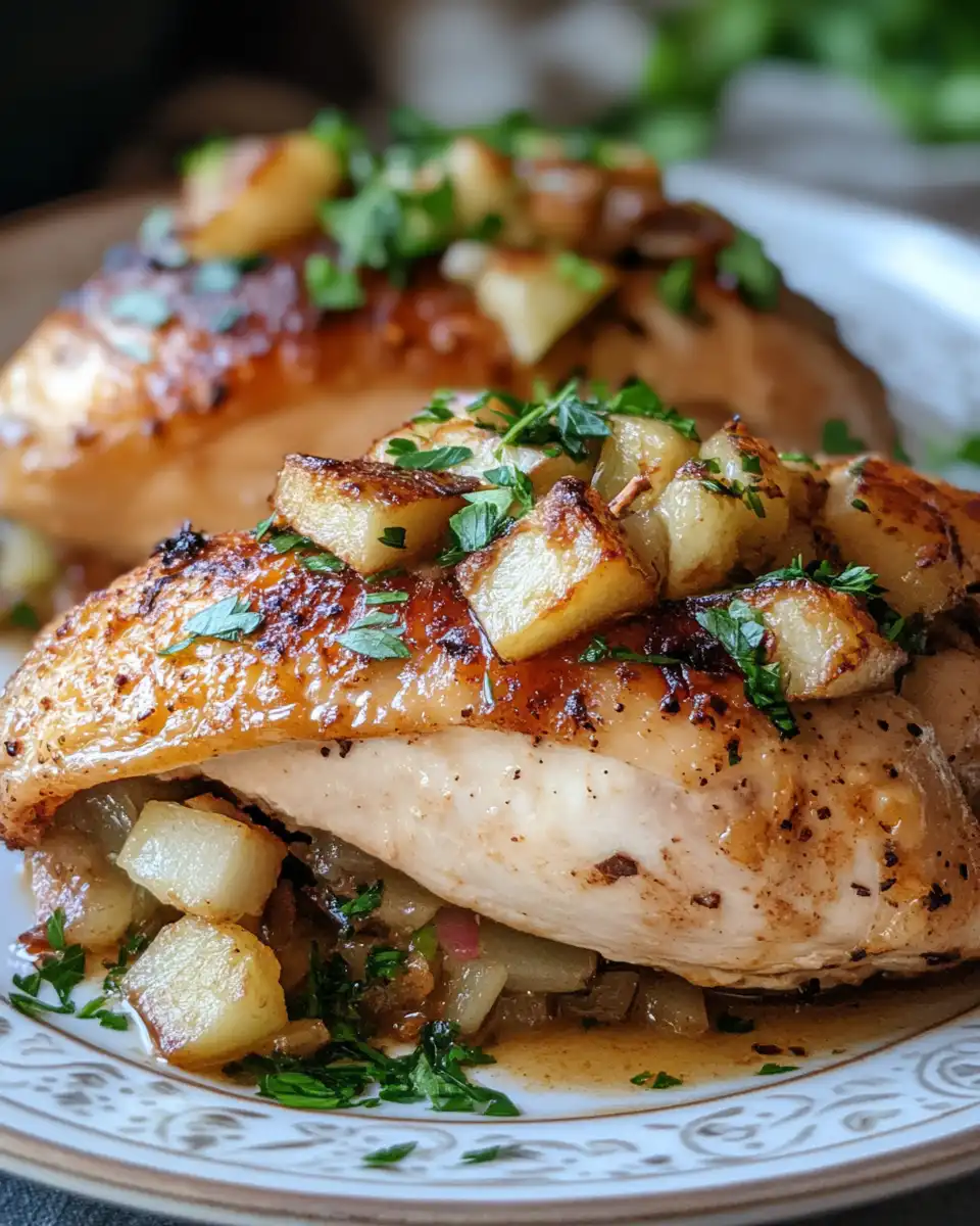 Ingredients for apple and brie stuffed chicken, including sliced apples and brie cheese