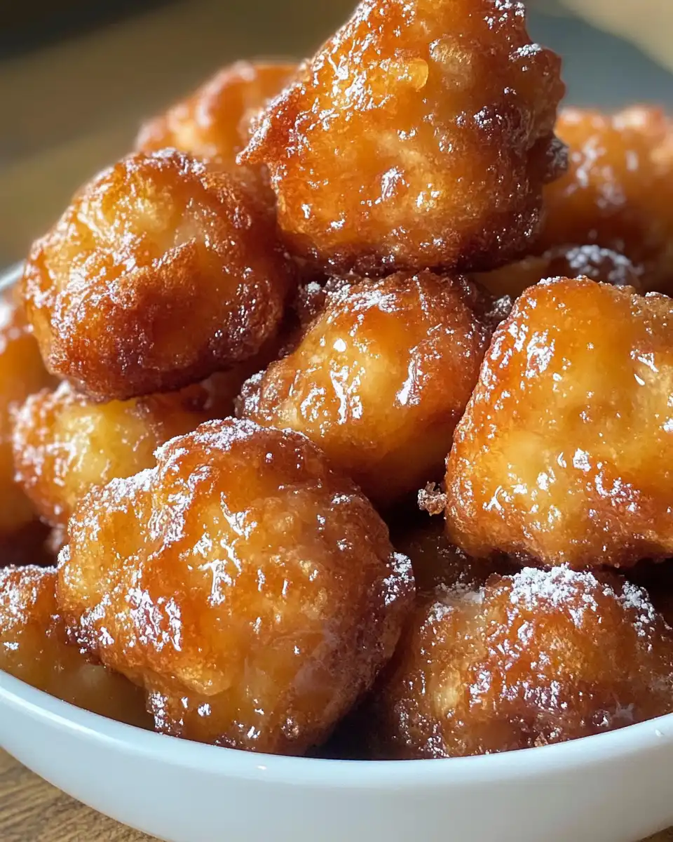 Apple fritter bites cooking process inside pressure cooker