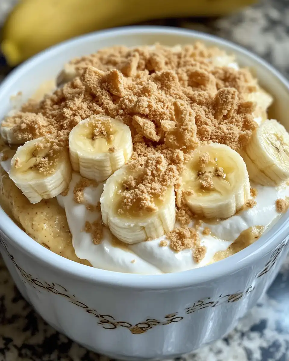 spoonful of Biscoff banana pudding with cookie crumbs