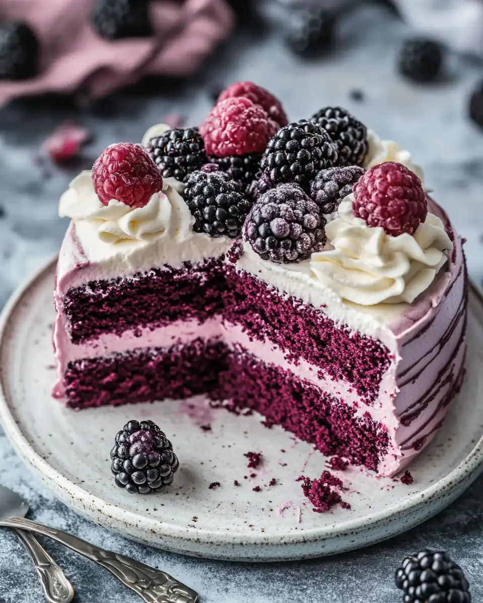 Chocolate and blackberry cake in a pressure cooker