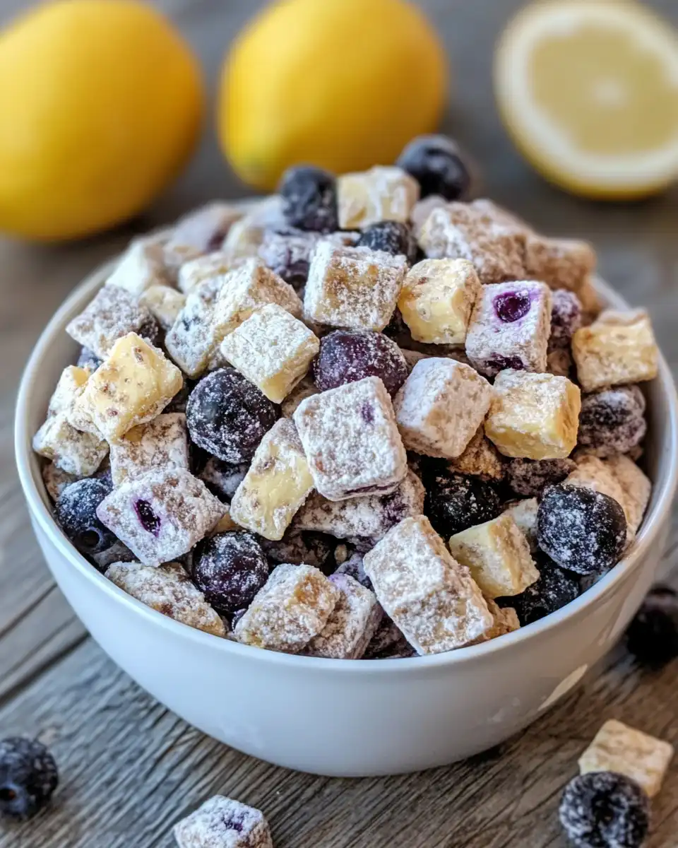 Slice of blueberry lemon bundt cake showing creamy filling