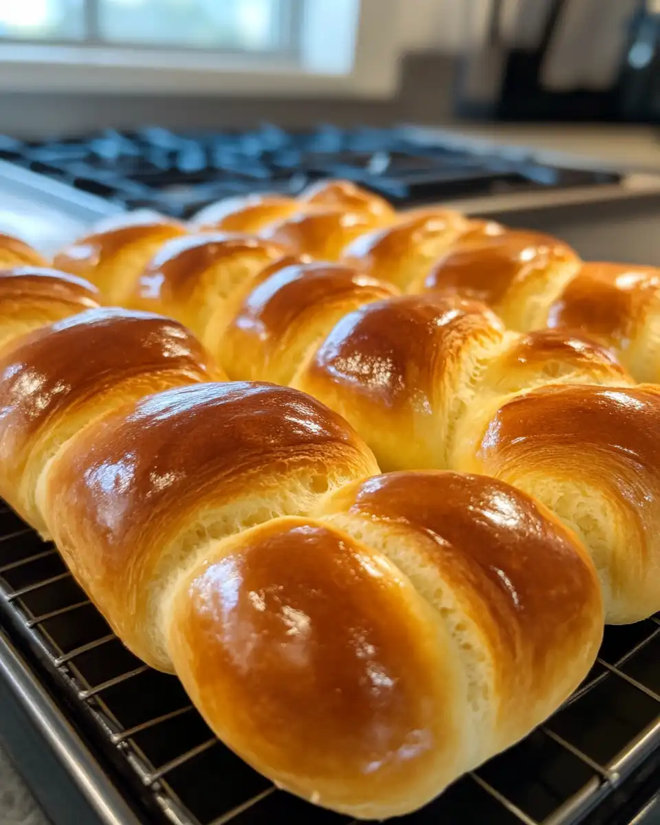 Close-up of brioches roulées with crème vanille fresh from the oven