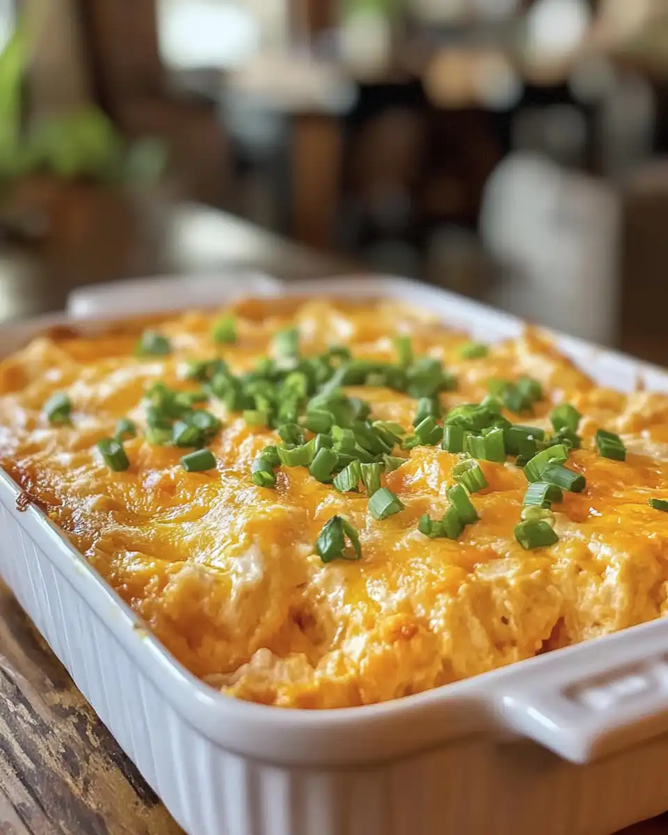 Ingredients for buffalo chicken dip with shredded chicken, ranch, hot sauce, and cheese