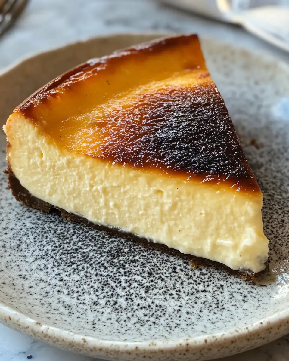 Basque Cheesecake in cooking process