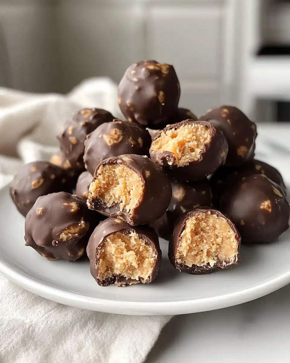 Butterfinger Balls shaping and chilling on parchment paper