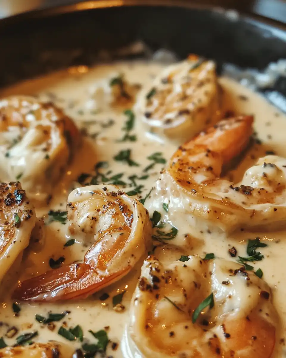 Close-up of simmering Cajun cream sauce in pressure cooker