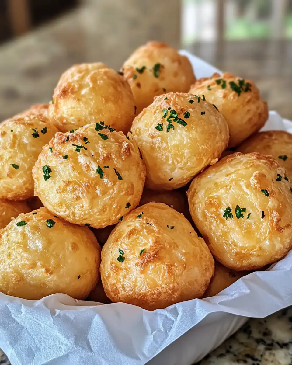Ingredients and preparation steps for cheese puffs