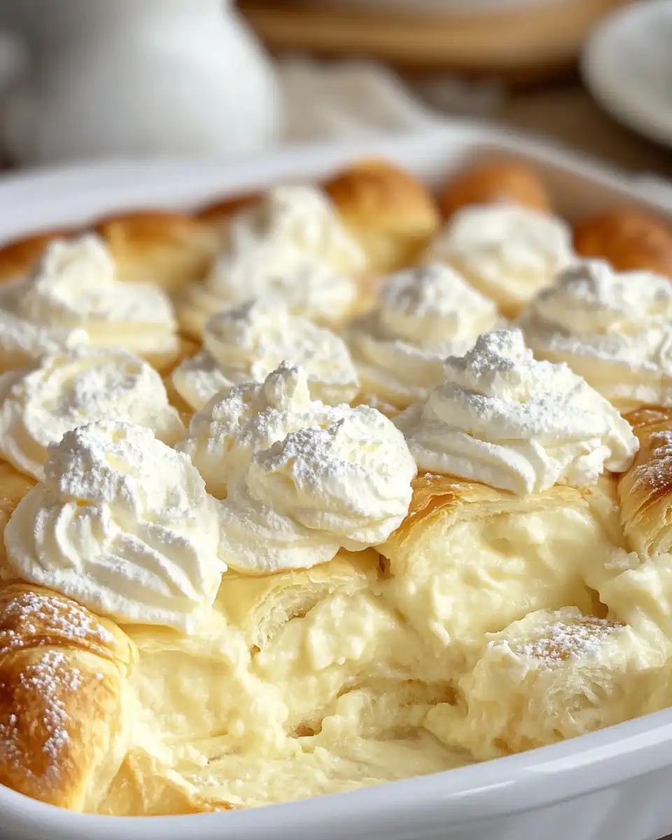 Easy Crescent Roll Cheesecake with golden crust in baking dish