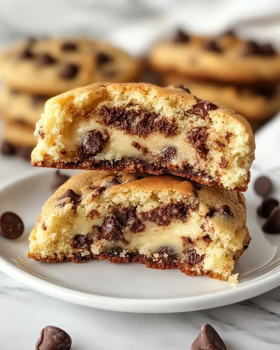 Baking tray of cheesecake stuffed cookies cooling
