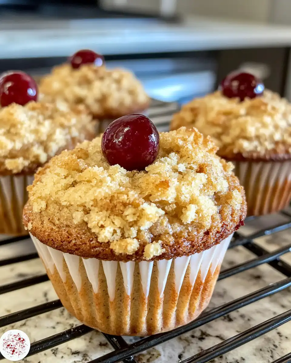 Freshly baked cherry cobbler muffins just out of the pressure cooker