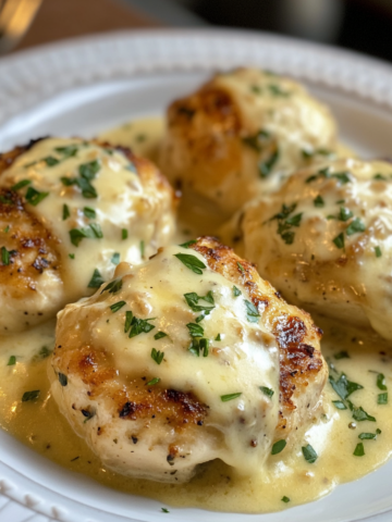 Chicken Pillows with Creamy Parmesan Sauce Recipe taken with iphone 15 pro max --iw 2 --ar 4:5 --v 6.1 --raw