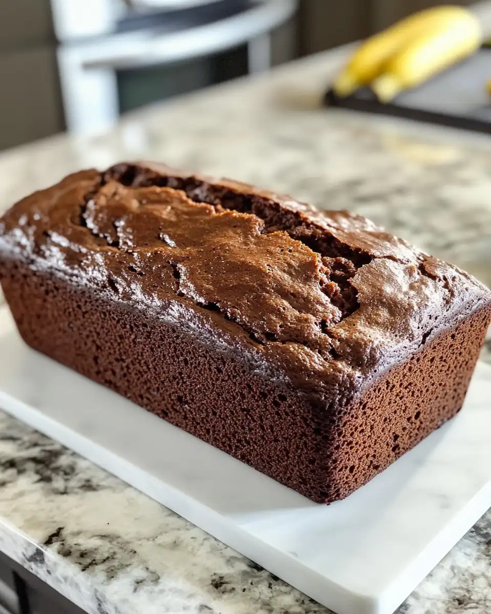 Chocolate banana bread cooking in pressure cooker