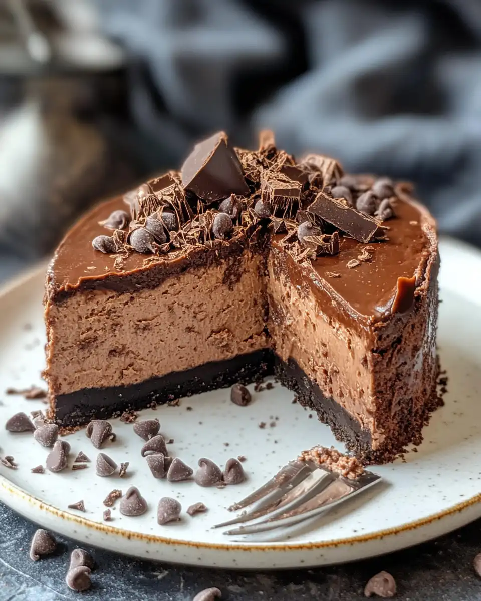 First taste of chocolate cheesecake