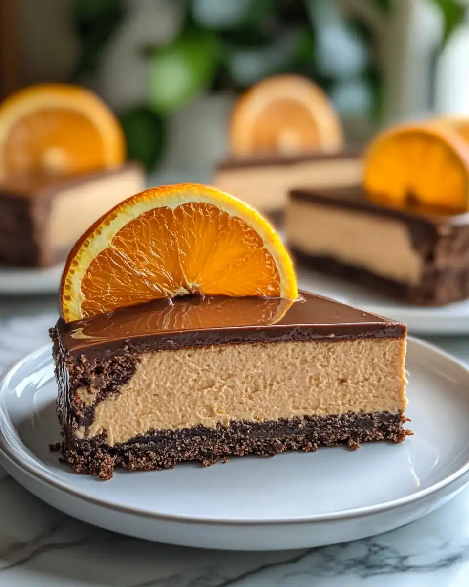 Ingredients for chocolate orange cheesecake including chocolate, cream cheese, and orange zest