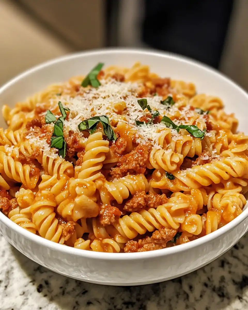 Ingredients for creamy chorizo pasta recipe with fresh garlic and parmesan