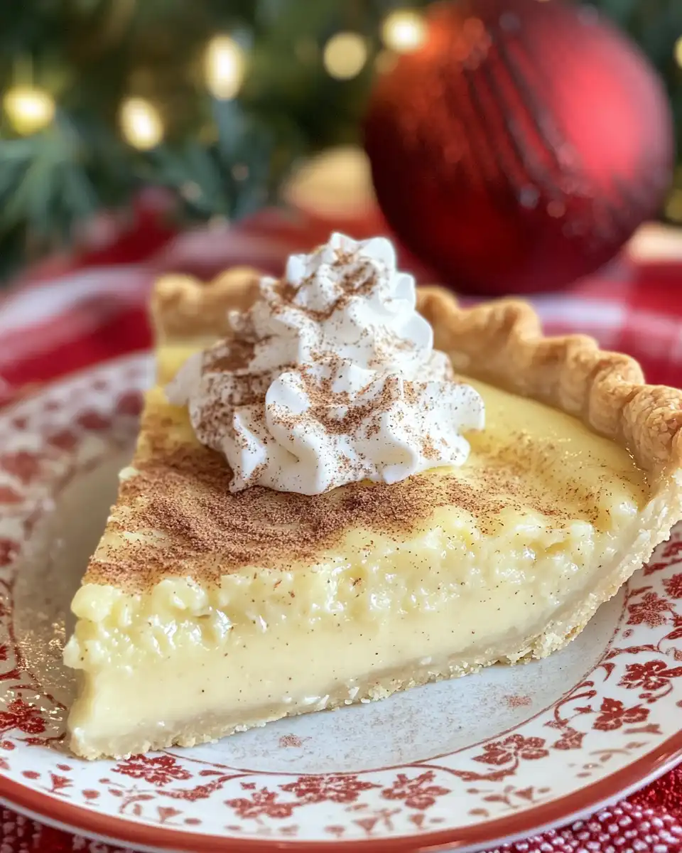 Ingredients including flour, butter, eggs and cinnamon for Christmas custard pie