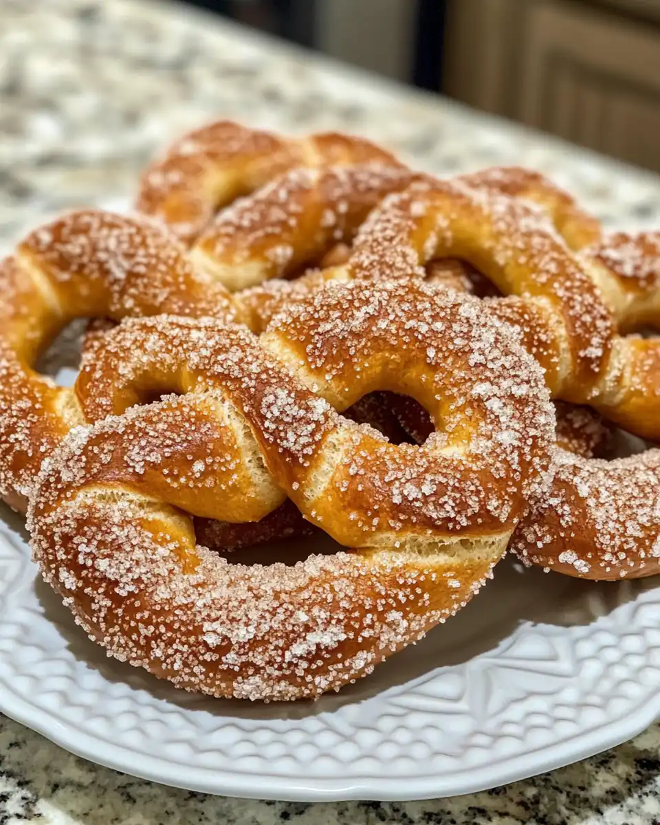 Freshly baked cinnamon sugar soft pretzels in pressure cooker