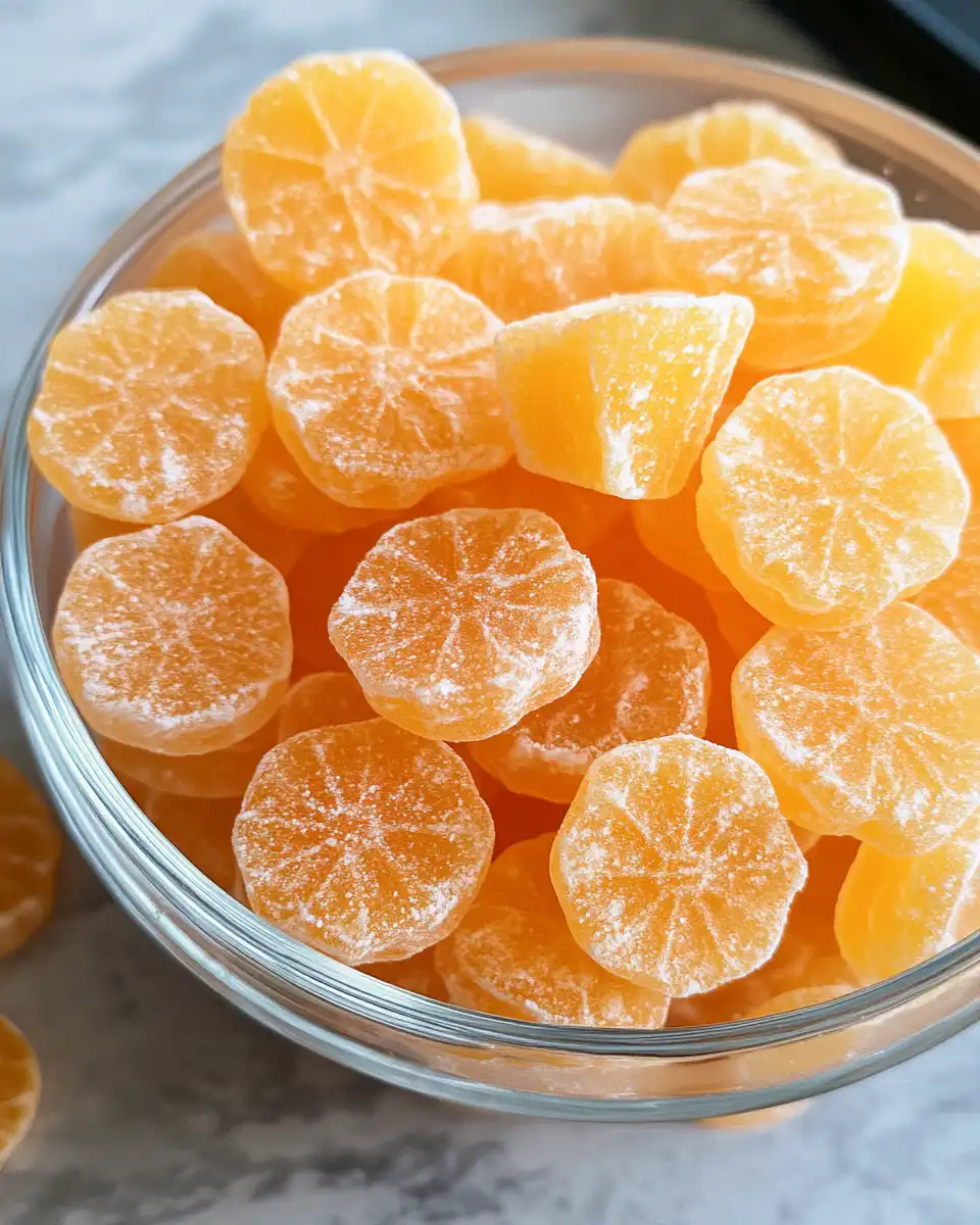 Finished candied orange peels ready for snacking