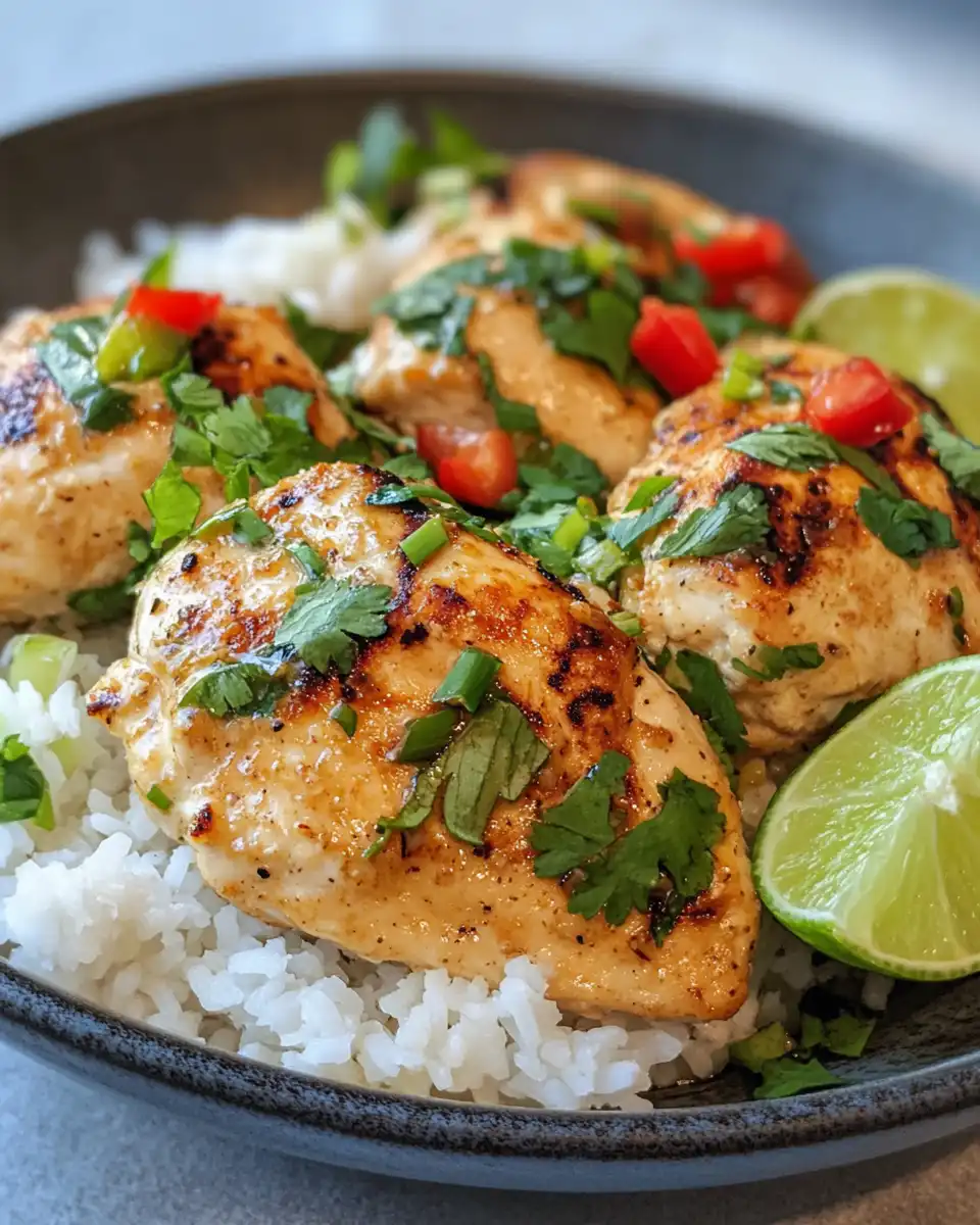 Fresh ingredients for Coconut Lime Chicken including shallots, green beans, garlic, and ginger