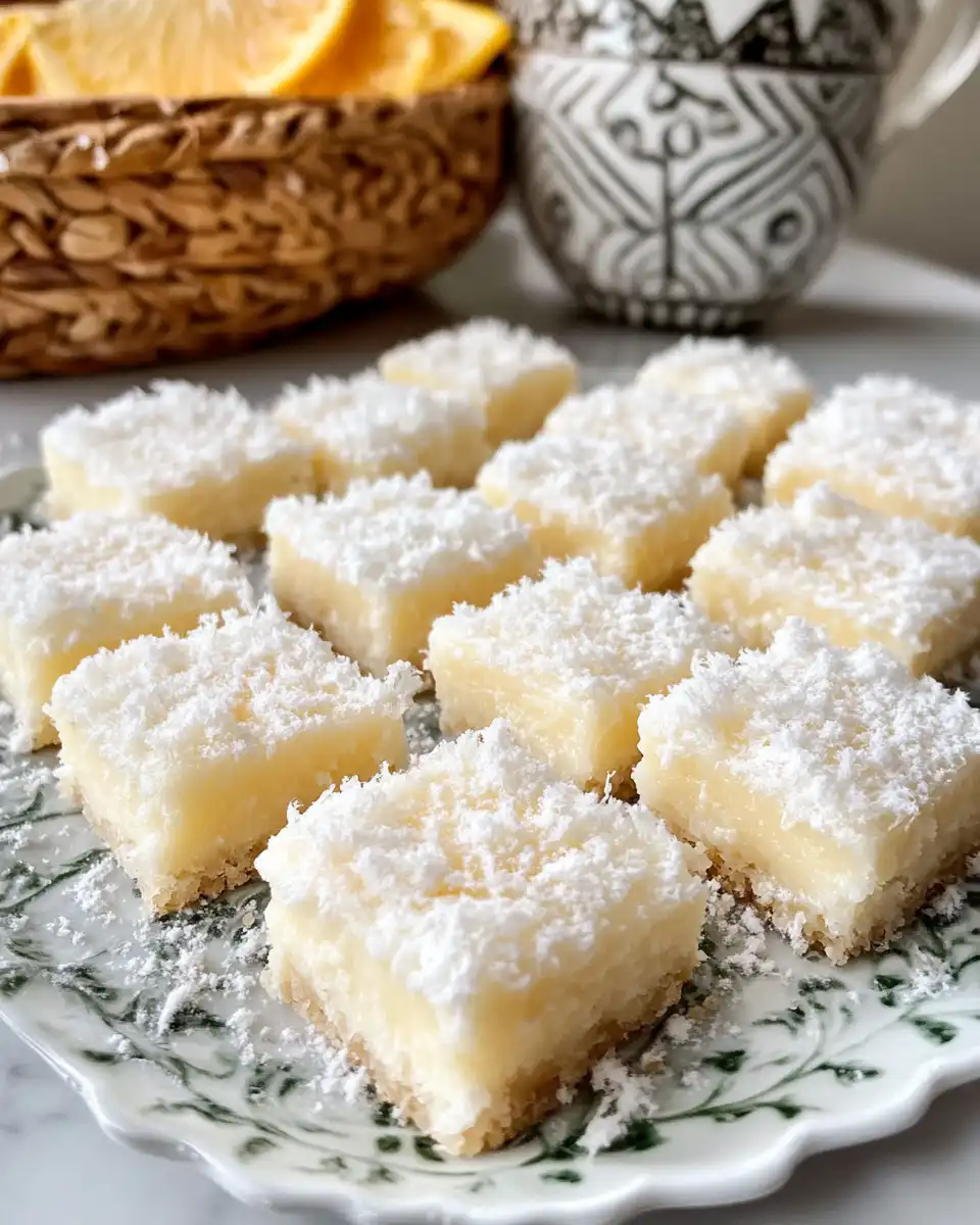 Serving Coconut Rum Snow Squares