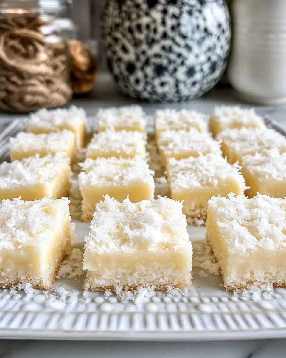 Coconut Rum Snow Squares freshly made