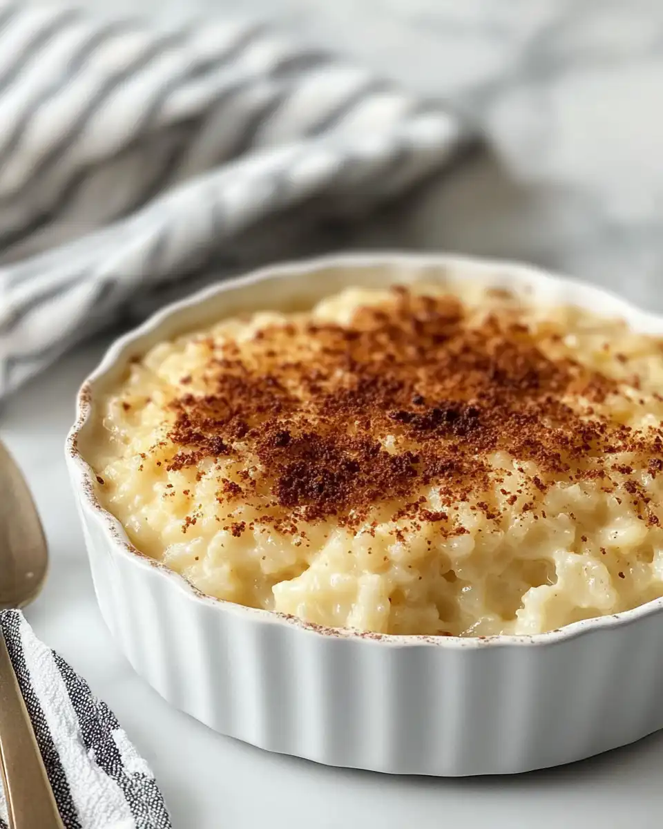 Ingredients for condensed milk baked rice pudding including cinnamon and raisins