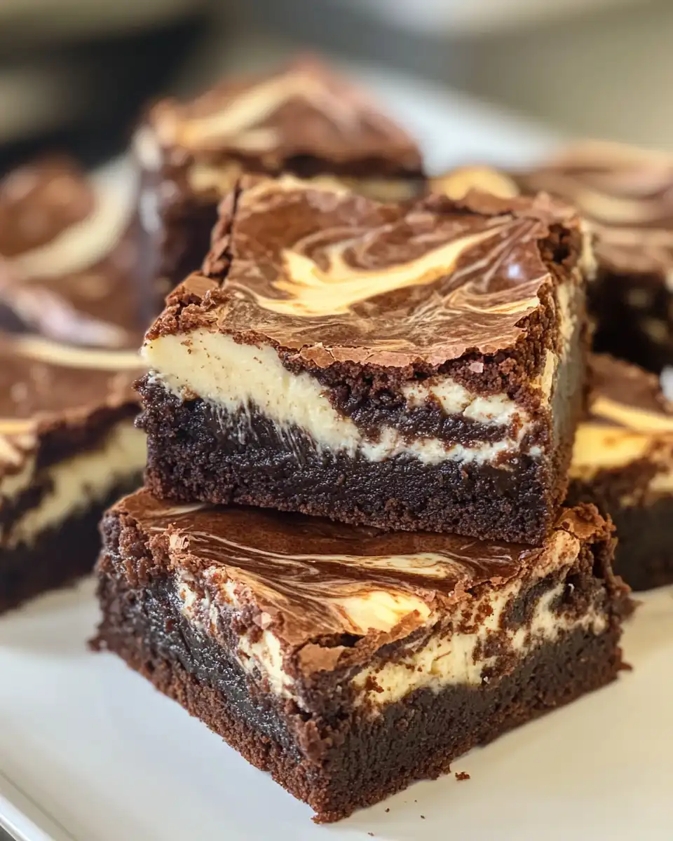 Ingredients for cream cheese swirl brownies including butter, cocoa, eggs, and cream cheese