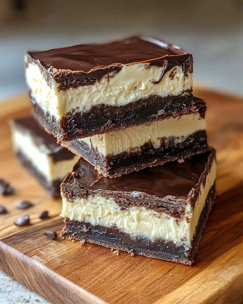 Sliced brownie bottom cheesecake plated and ready to eat