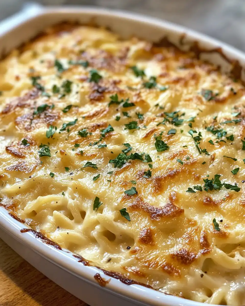 Creamy French Onion Chicken Orzo Casserole