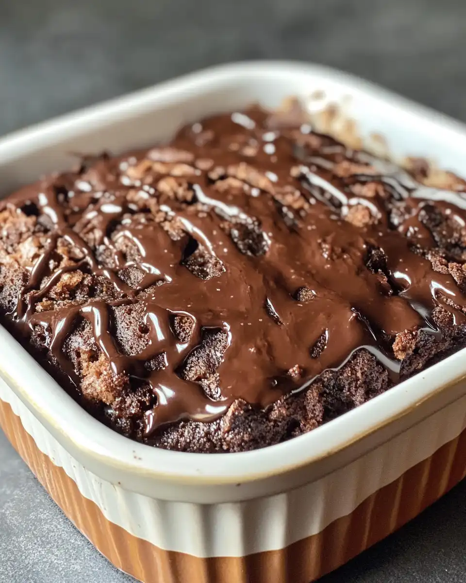 Chocolate dump cake steaming freshly cooked in pressure cooker