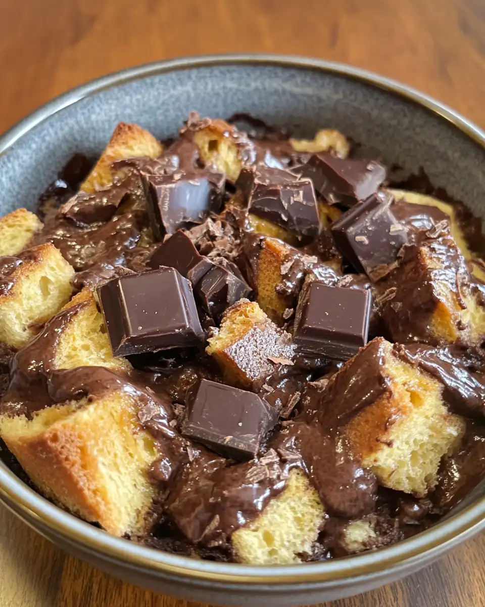 Golden brown pressure cooker bread pudding steaming hot