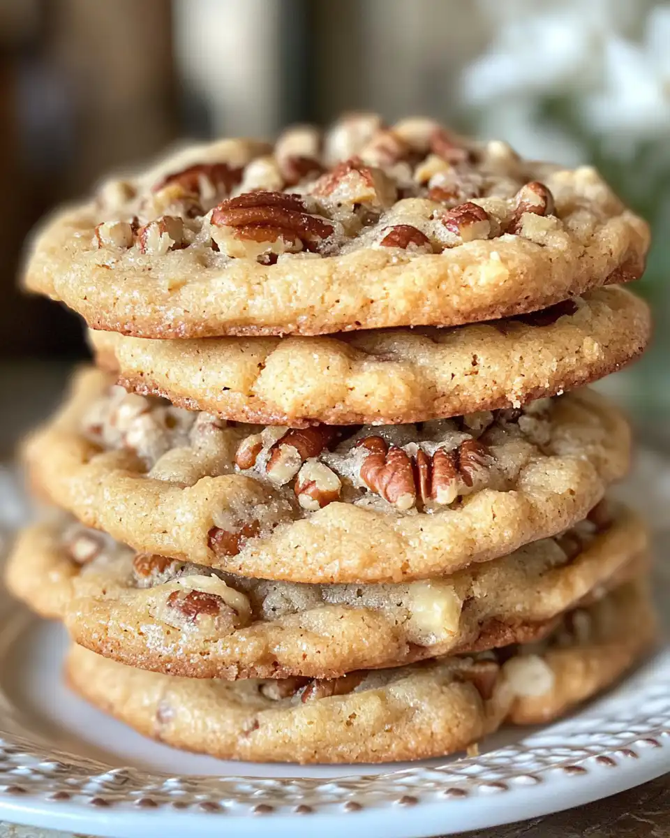 Freshly baked soft pecan pie cookies cooling