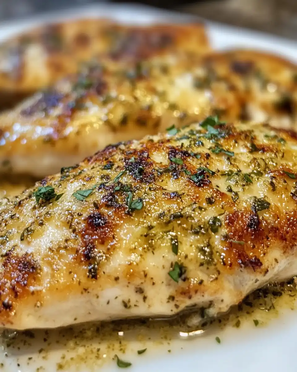 Fully cooked dill pickle parmesan chicken plated with sides