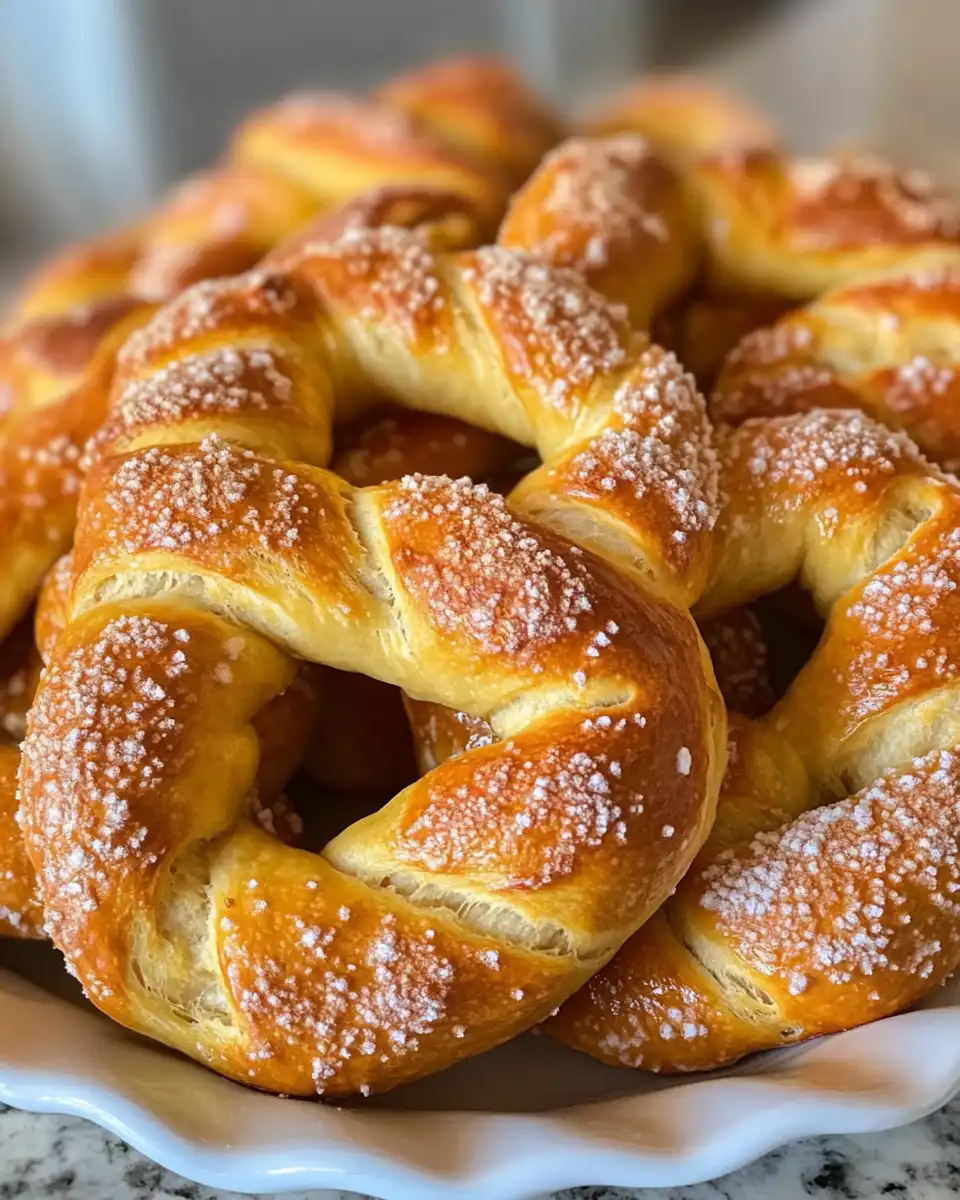 Pretzel pieces dipped into boiling baking soda bath and placed on baking sheet before baking