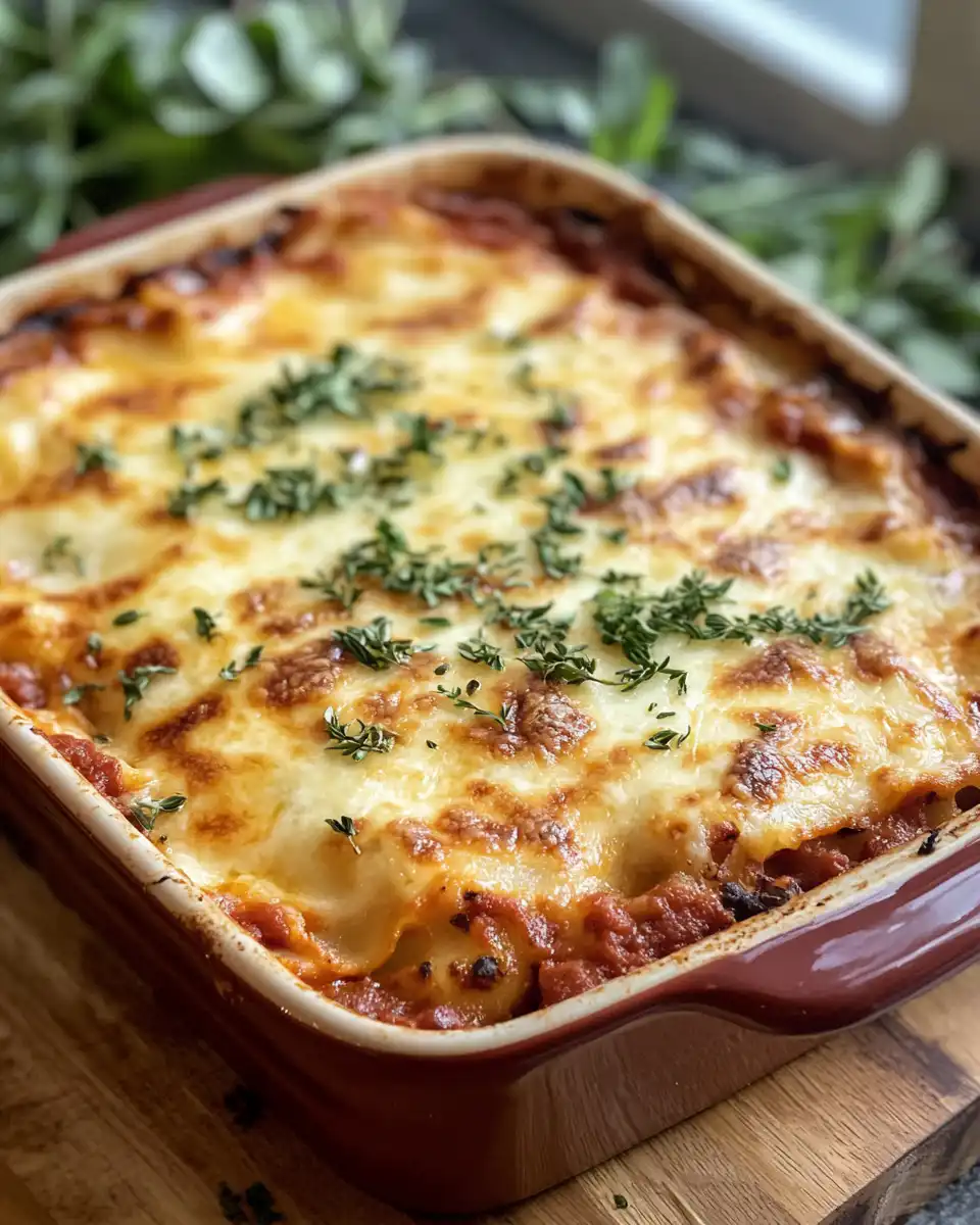 Pressure cooker lasagna with roasted eggplant and ricotta cheese