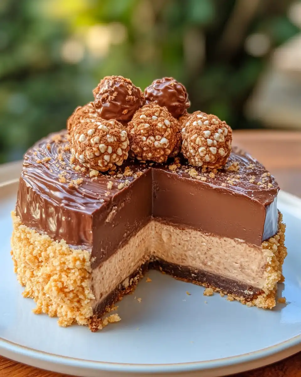 Ingredients for Ferrero Rocher Nutella cheesecake mixture in bowl