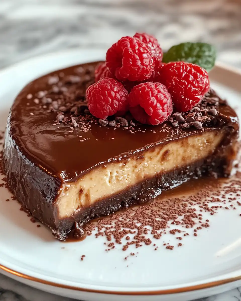 Ingredients for chocolate flan including milk, cream, cocoa powder, and eggs