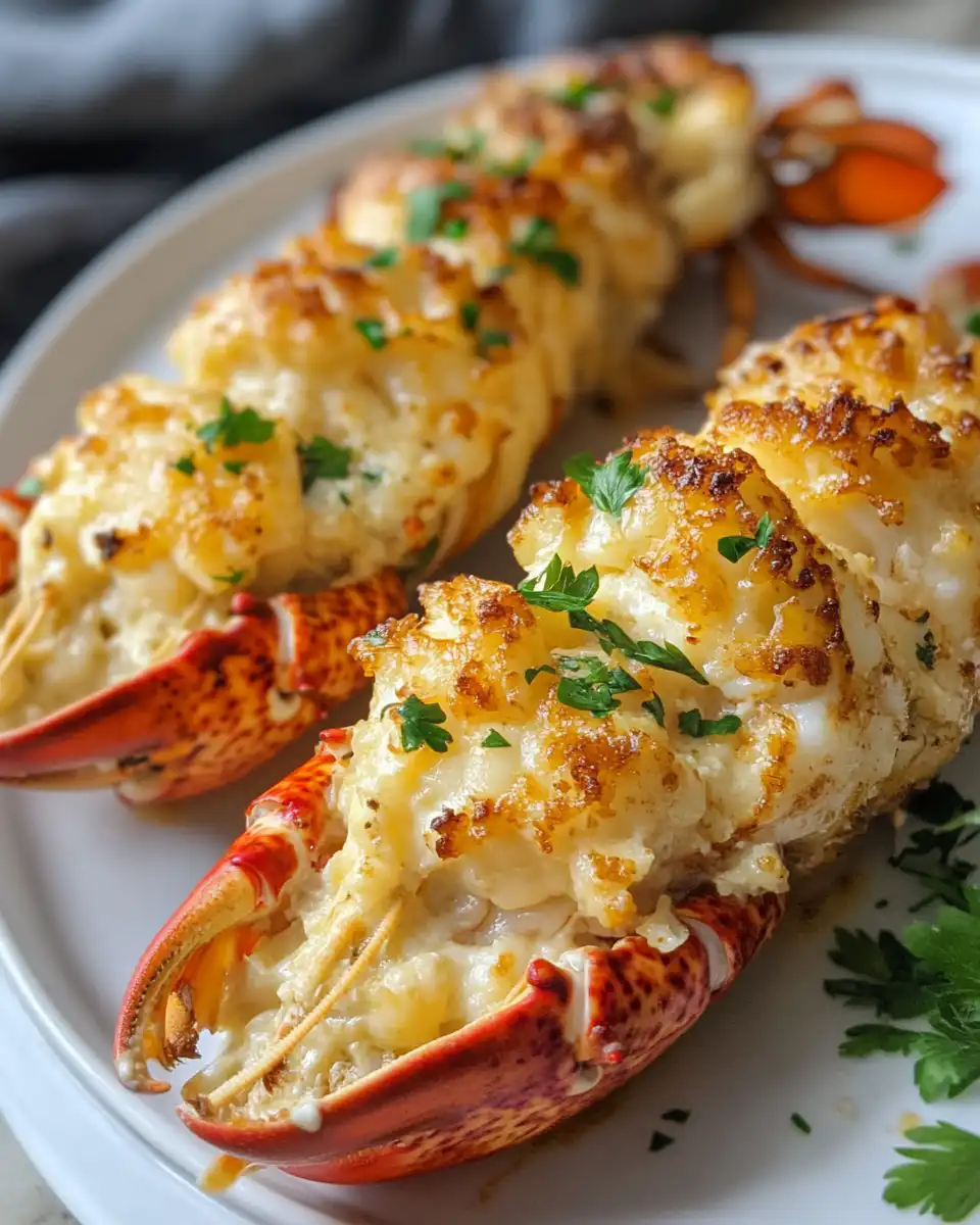 Lobster thermidor plated and ready to serve