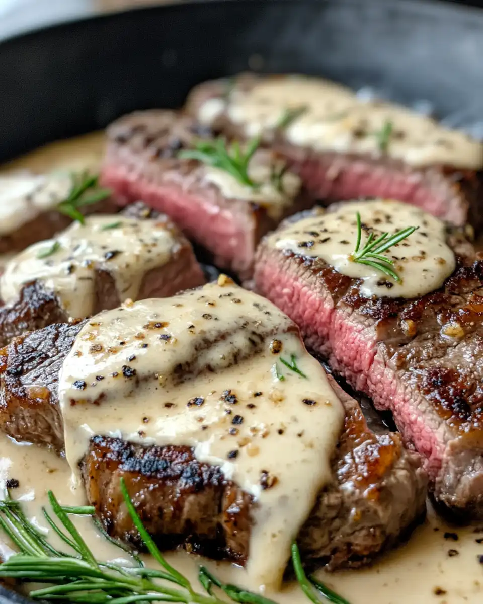 Pressure cooker garlic butter steak cooking with parmesan cream sauce