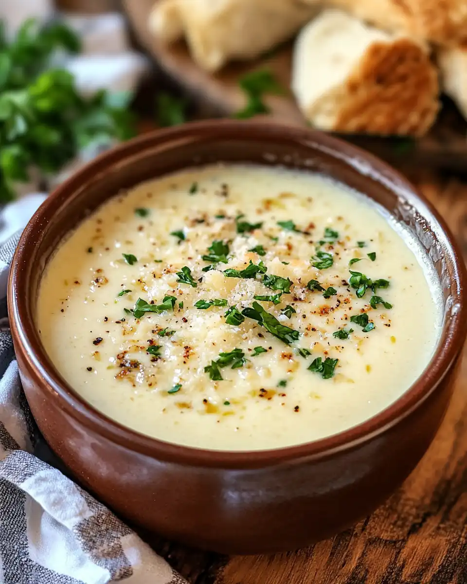 Creamy garlic parmesan sauce in pressure cooker after cooking