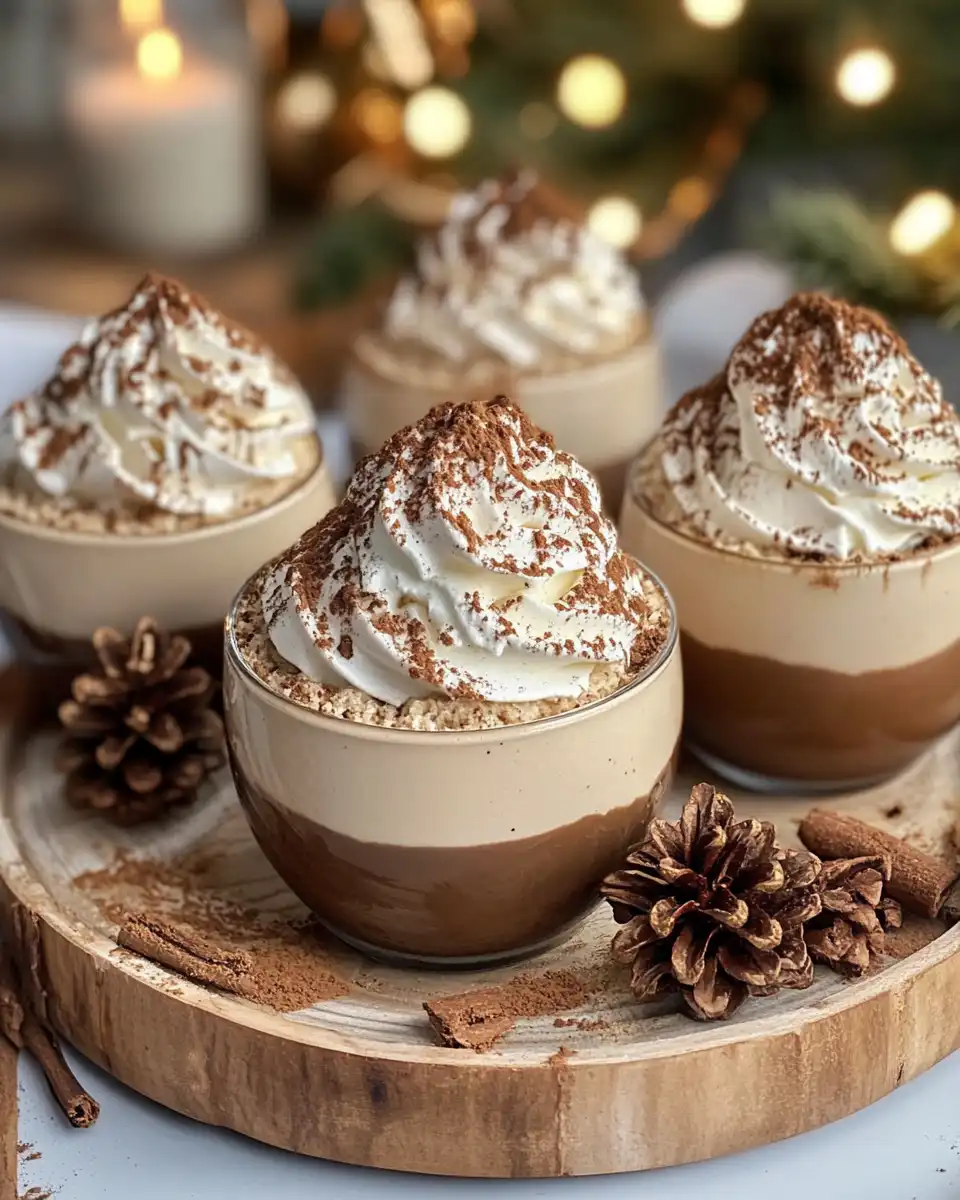 Ingredients for Gingerbread Latte Mousse Domes displayed in bowls