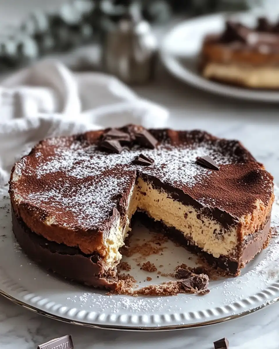 Pressure cooker gluten-free ricotta and chocolate torta fresh out with golden crust