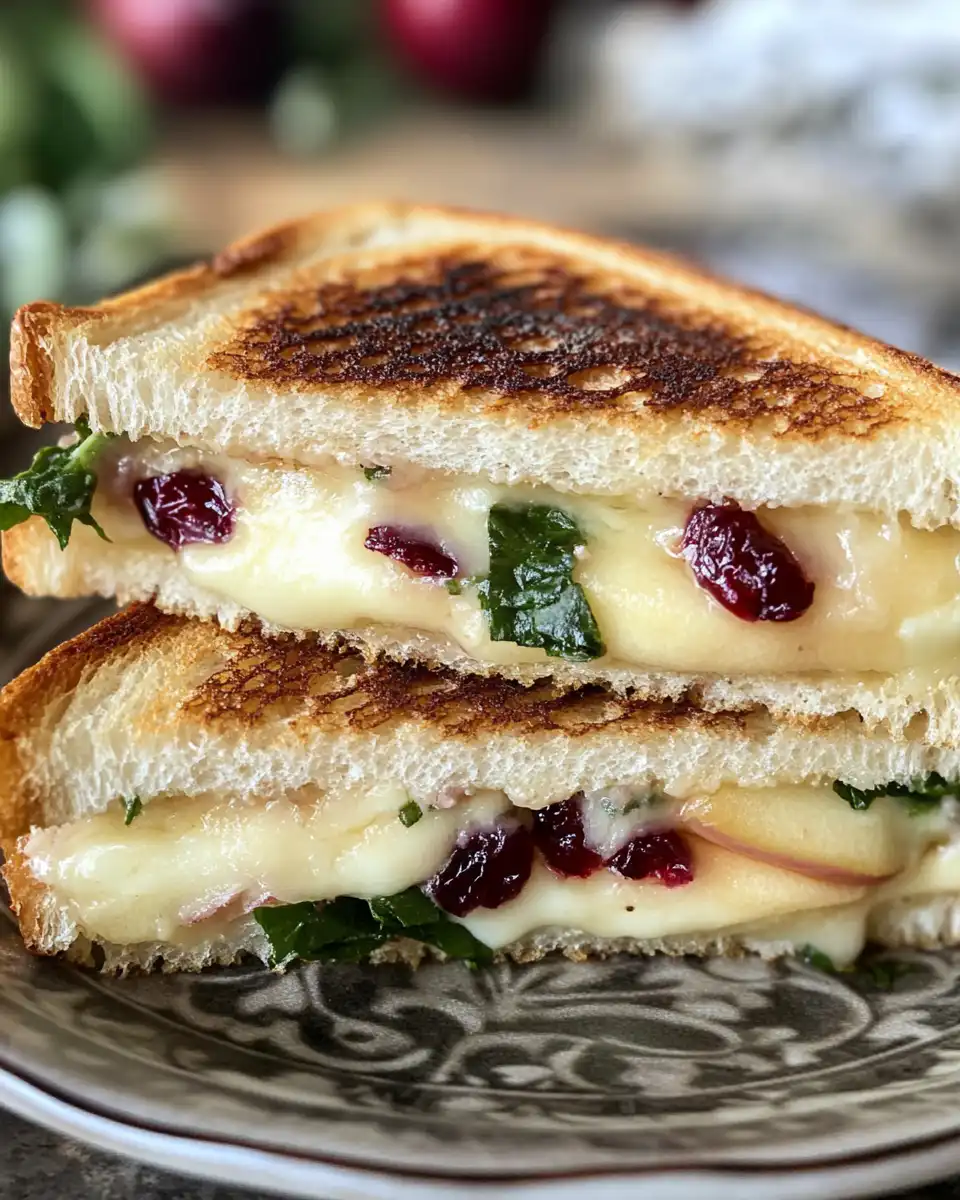 Grilled cheese sandwich with brie and cranberry in pressure cooker setting
