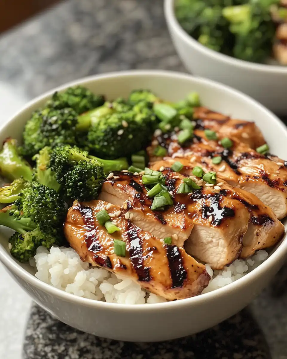 Ingredients for grilled chicken and broccoli including chicken, broccoli, olive oil, and seasonings