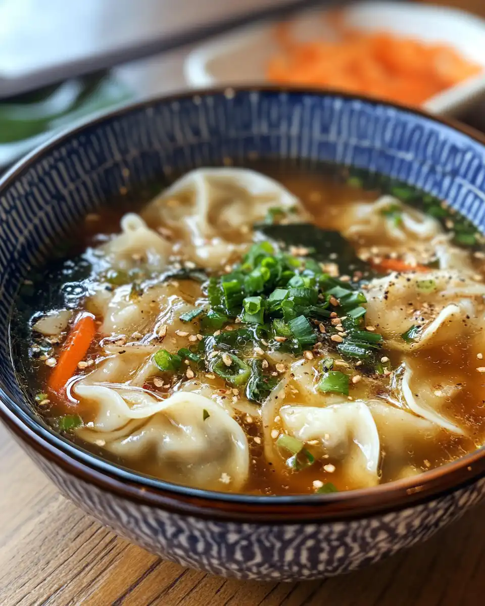 Steaming vegan gyoza soup cooking in pressure cooker with fresh vegetables